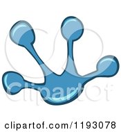 Cartoon Of A Blue Frog Foot Print Royalty Free Vector Clipart