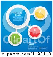 Poster, Art Print Of Colorful Infographic Networked Circles With Sample Text Over Blue - Vector File And Experience Recommended