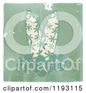 Clipart Of Tropical Surfboards And Hibiscus Flowers On Distressed Wood With A White Border Royalty Free Vector Illustration