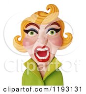 Clipart Of A 3d Screaming Blond Woman Royalty Free CGI Illustration