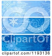 Poster, Art Print Of Grungy Blue Snowflake And Vine Christmas Website Banners