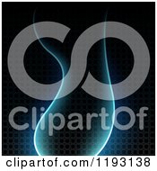 Clipart Of A Background Of Glowing Blue Light And Tiles On Black Royalty Free Vector Illustration by dero