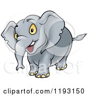 Cartoon Of A Happy Gray Elephant Royalty Free Vector Clipart