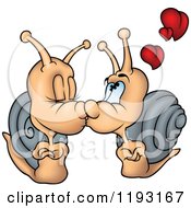 Poster, Art Print Of Smooching Snail Couple With Hearts