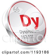 Poster, Art Print Of 3d Floating Round Red And Silver Dysprosium Chemical Element Icon