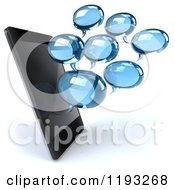 Clipart Of A 3d Smartphone With Blue Glass Chat Balloons Royalty Free CGI Illustration