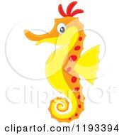 Red Orange And Yellow Seahorse