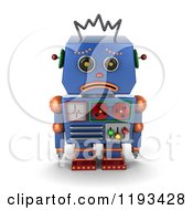 Poster, Art Print Of 3d Sad Blue Robot Pouting