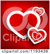 Poster, Art Print Of Background Of Red And White Hearts