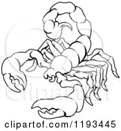 Poster, Art Print Of Black And White Line Drawing Of The Scorpio Scorpion Zodiac Astrology Sign