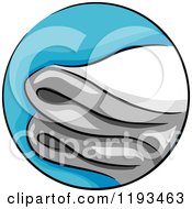 Cartoon Of A Blue Circle And Spa Towels Wellness Icon Royalty Free Vector Clipart
