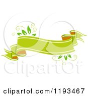 Poster, Art Print Of Blank Green Leafy Eco Ribbon Banner