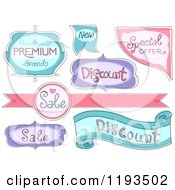 Poster, Art Print Of Pink Purple And Blue Retail And Sale Label Designs