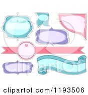 Poster, Art Print Of Pink Purple And Blue Blank Label Designs
