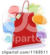 Poster, Art Print Of Red Retail Shopping Bag Frame With Chat Balloons