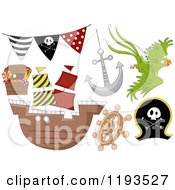 Poster, Art Print Of Pirate Birthday Party Design Elements 2