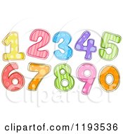 Poster, Art Print Of Colorfully Patterned Numbers
