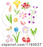 Poster, Art Print Of Stencil Styled Flowers