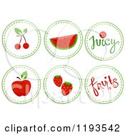 Poster, Art Print Of Sticker Styled Red Fruit Icons