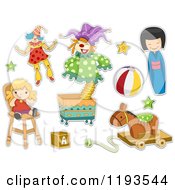 Poster, Art Print Of Sticker Styled Childrens Toys