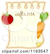 Menu Page With Tomato And Carrot Magnets