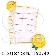 Memo Page With Male And Female Emoticon Smiley Magnets