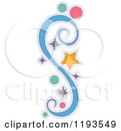 Cartoon Of A Star Circle And Swirl Design Element Royalty Free Vector Clipart