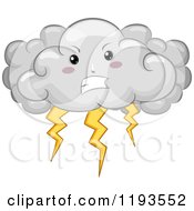 Cartoon Of A Mad Lightning Storm Cloud Mascot Royalty Free Vector Clipart by BNP Design Studio