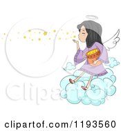 Poster, Art Print Of Cute Angel Girl Blowing Stars Into The Sky