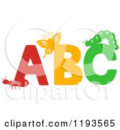 Poster, Art Print Of Ant Butterfly And Caterpillar Silhouettes On Abc