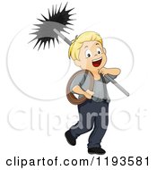 Happy Blond Caucasian Chimney Sweep Boy