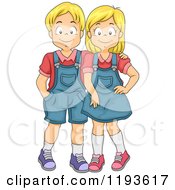 Poster, Art Print Of Twin Blond Brother And Sister