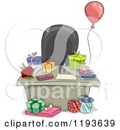 Poster, Art Print Of Office Desk With A Balloon And Gifts