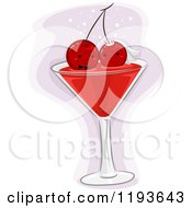 Poster, Art Print Of Bride And Groom Cherry Couple On Wine