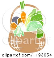 Poster, Art Print Of Stencil Styled Basket Of Veggies