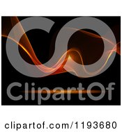 Clipart Of A Background Of Glowing Orange Waves On Black Royalty Free Vector Illustration