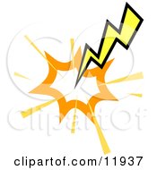 Poster, Art Print Of Striking Lightning Bolt