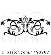 Clipart Of A Black And White Ornate Floral Victorian Design Element 8 Royalty Free Vector Illustration