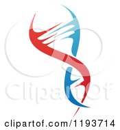 Clipart Of A Dna Double Helix Cloning Strand 2 Royalty Free Vector Illustration