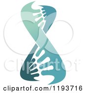 Clipart Of A Dna Double Helix Cloning Strand 4 Royalty Free Vector Illustration