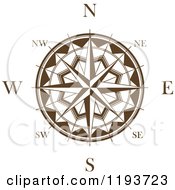 Brown And White Compass Rose 2