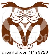 Clipart Of A Brown Owl 3 Royalty Free Vector Illustration