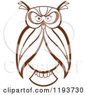 Clipart Of A Brown Owl 5 Royalty Free Vector Illustration