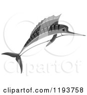 Poster, Art Print Of Jumping Grayscale Marlin Fish 2