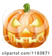 Poster, Art Print Of Carved Jackolantern Halloween Pumpkin With An Evil Grin