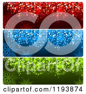 Poster, Art Print Of Colorful Bokeh Snowflake Christmas Website Banners