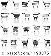 Poster, Art Print Of Different Styled Black And White Shopping Cart Website Icons 2