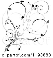 Black And White Scrolling Vine And Hearts
