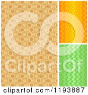 Clipart Of Brown Orange And Green Seamless Patterns Royalty Free Vector Illustration