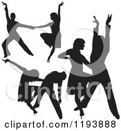 Poster, Art Print Of Black Silhouetted Latin Dance Couples